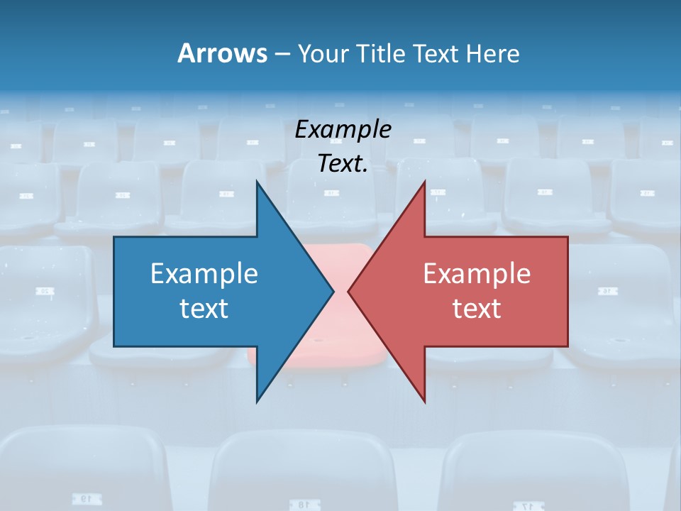 A Red Chair Sitting In The Middle Of A Row Of Blue Chairs PowerPoint Template