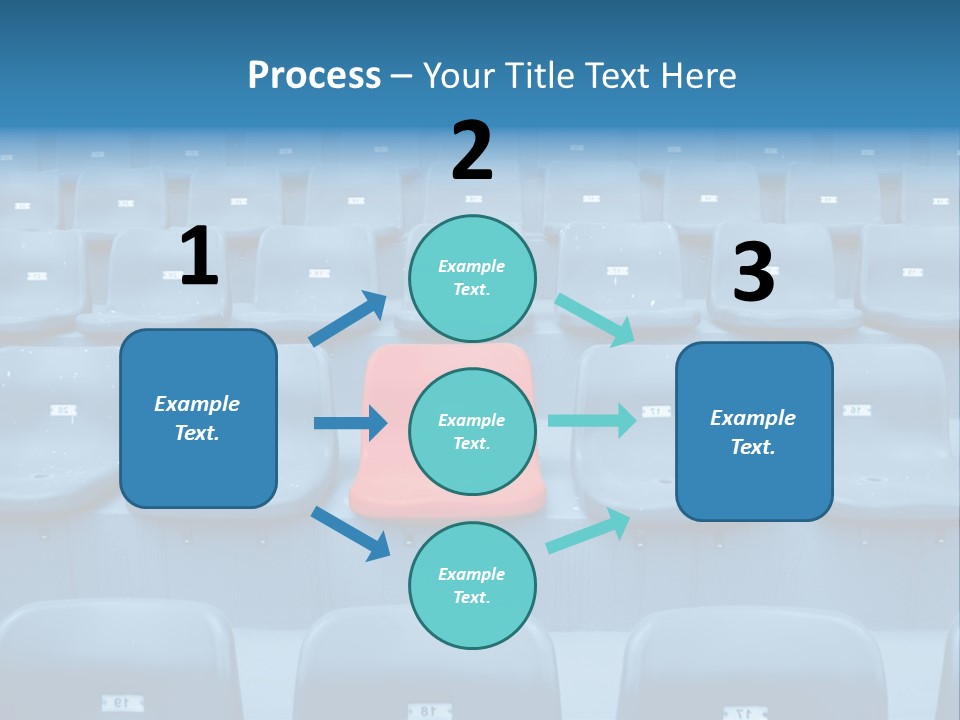 A Red Chair Sitting In The Middle Of A Row Of Blue Chairs PowerPoint Template
