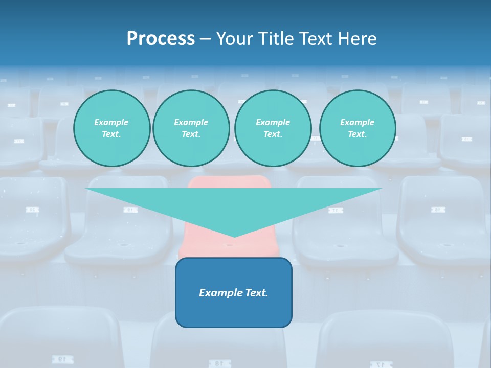 A Red Chair Sitting In The Middle Of A Row Of Blue Chairs PowerPoint Template