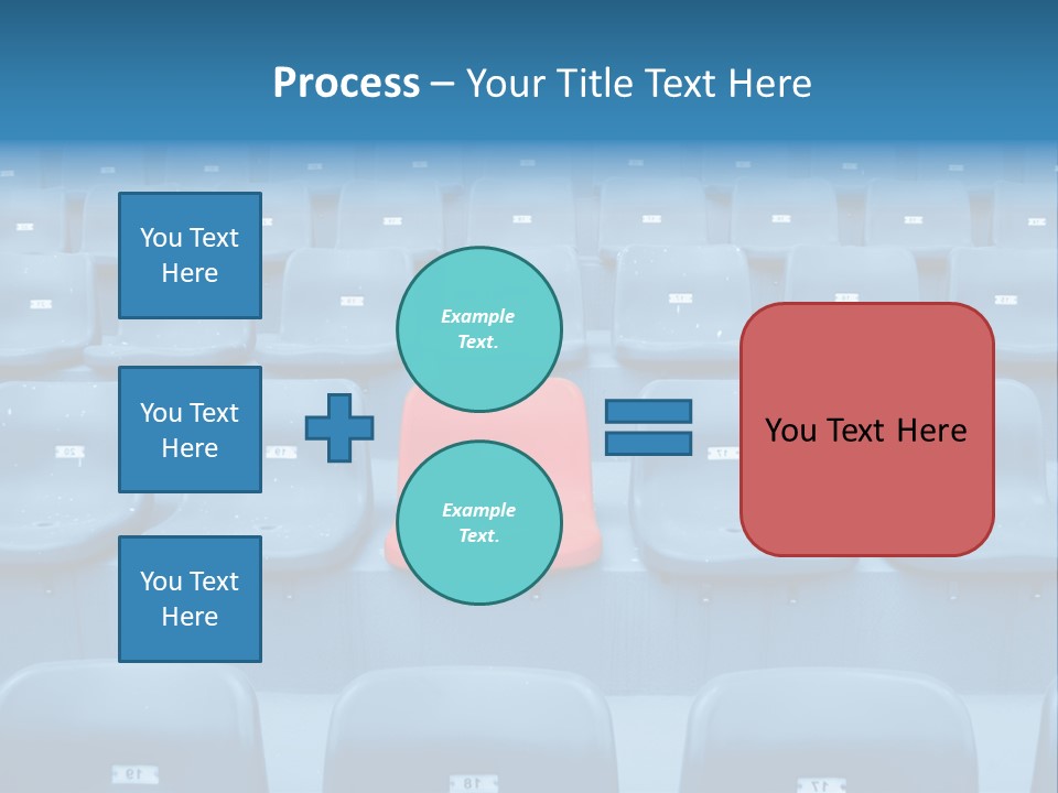 A Red Chair Sitting In The Middle Of A Row Of Blue Chairs PowerPoint Template