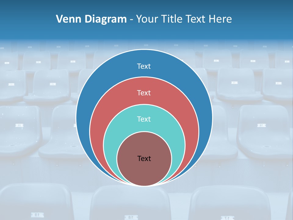 A Red Chair Sitting In The Middle Of A Row Of Blue Chairs PowerPoint Template