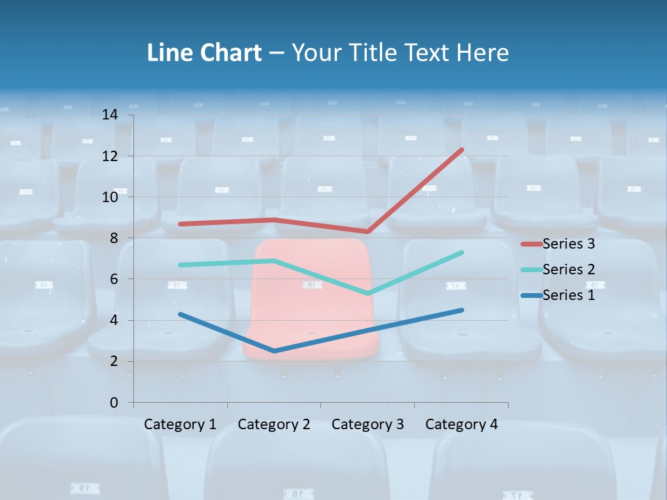 A Red Chair Sitting In The Middle Of A Row Of Blue Chairs PowerPoint Template