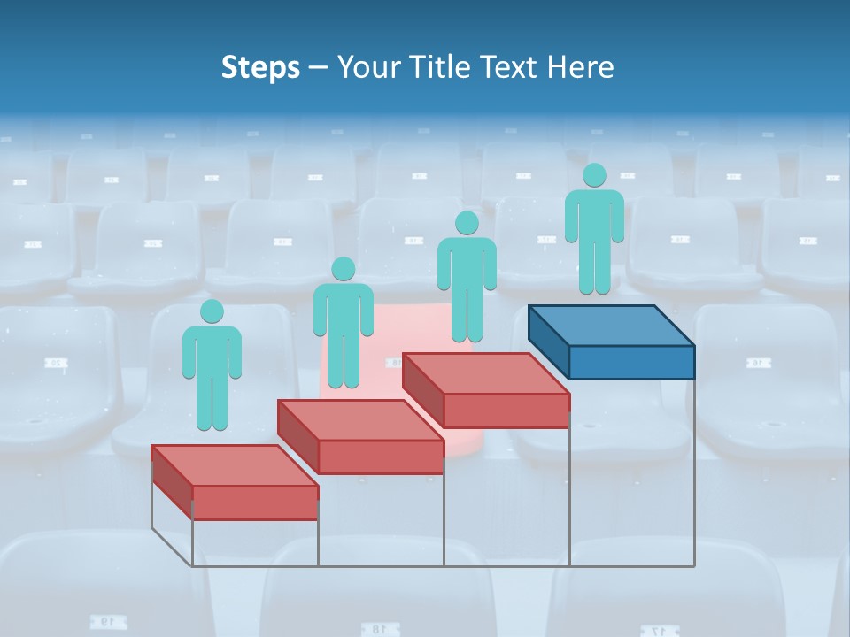 A Red Chair Sitting In The Middle Of A Row Of Blue Chairs PowerPoint Template