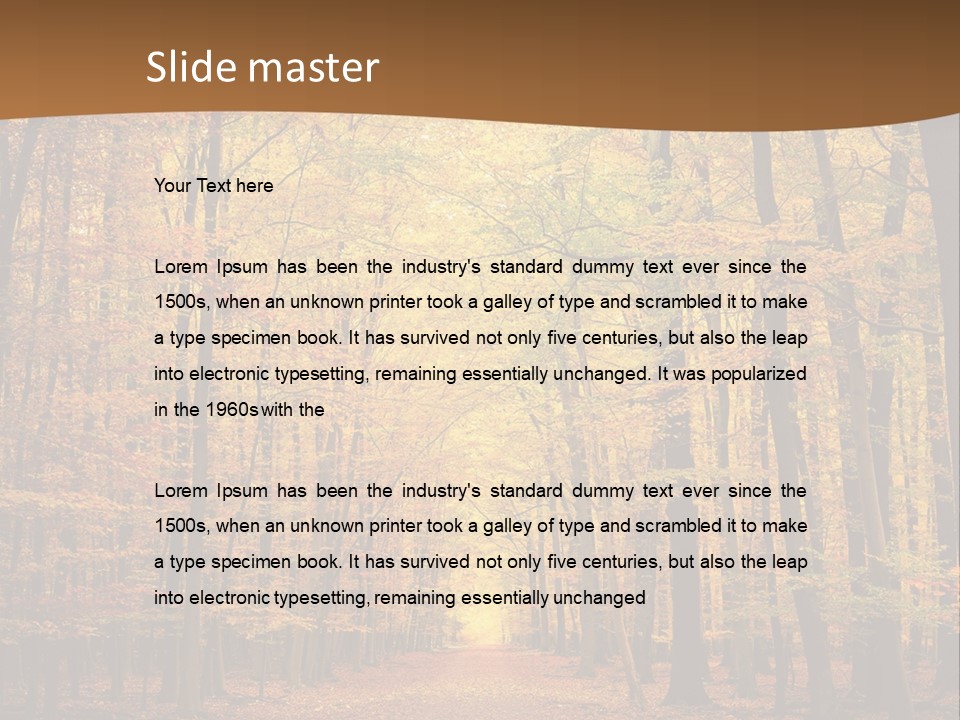 A Road In The Middle Of A Forest With Yellow Trees PowerPoint Template