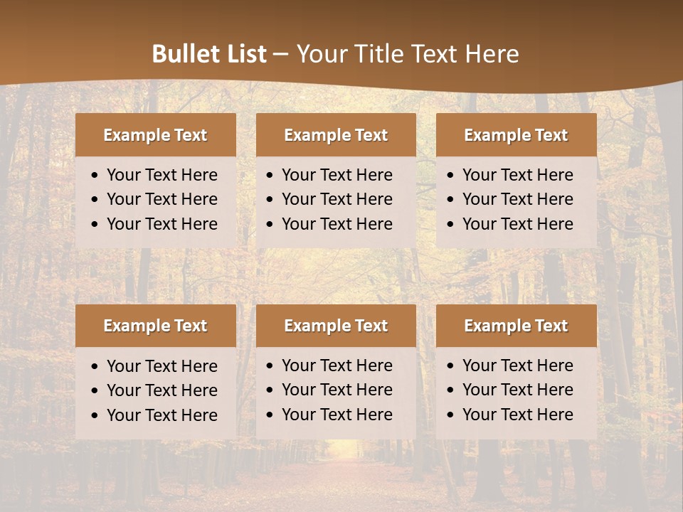 A Road In The Middle Of A Forest With Yellow Trees PowerPoint Template