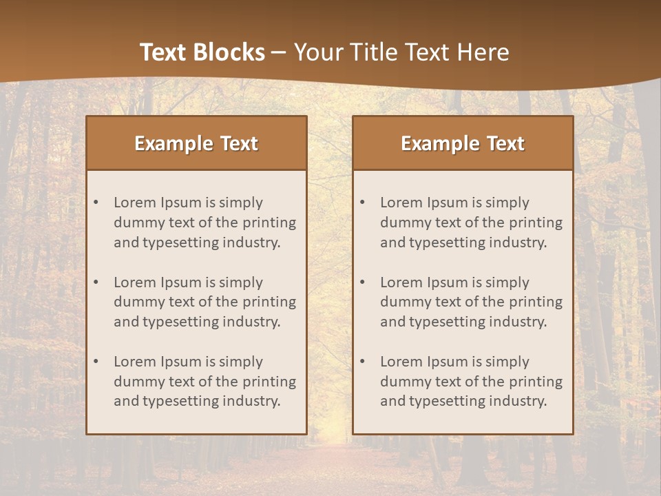 A Road In The Middle Of A Forest With Yellow Trees PowerPoint Template