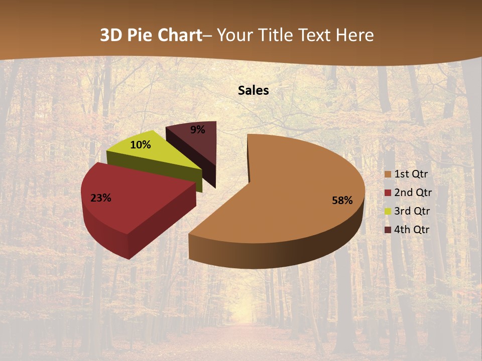 A Road In The Middle Of A Forest With Yellow Trees PowerPoint Template