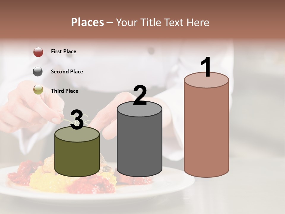 A Person In A Chef's Uniform Preparing Food On A Plate PowerPoint Template