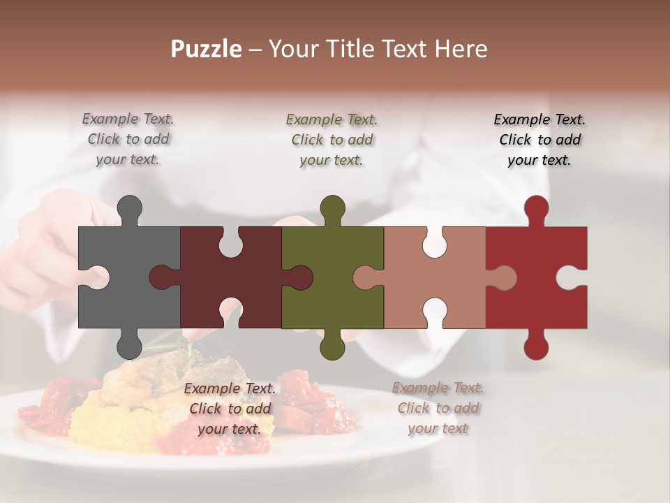 A Person In A Chef's Uniform Preparing Food On A Plate PowerPoint Template