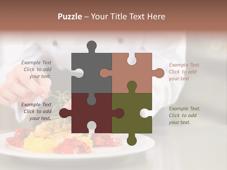 A Person In A Chef's Uniform Preparing Food On A Plate PowerPoint Template