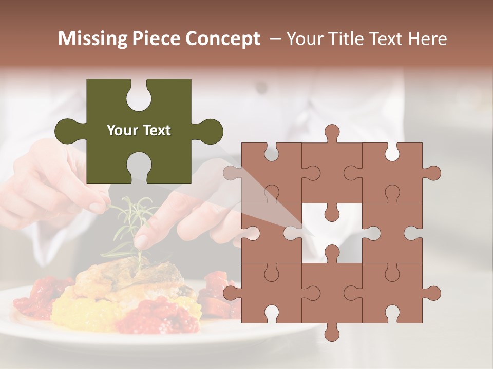 A Person In A Chef's Uniform Preparing Food On A Plate PowerPoint Template