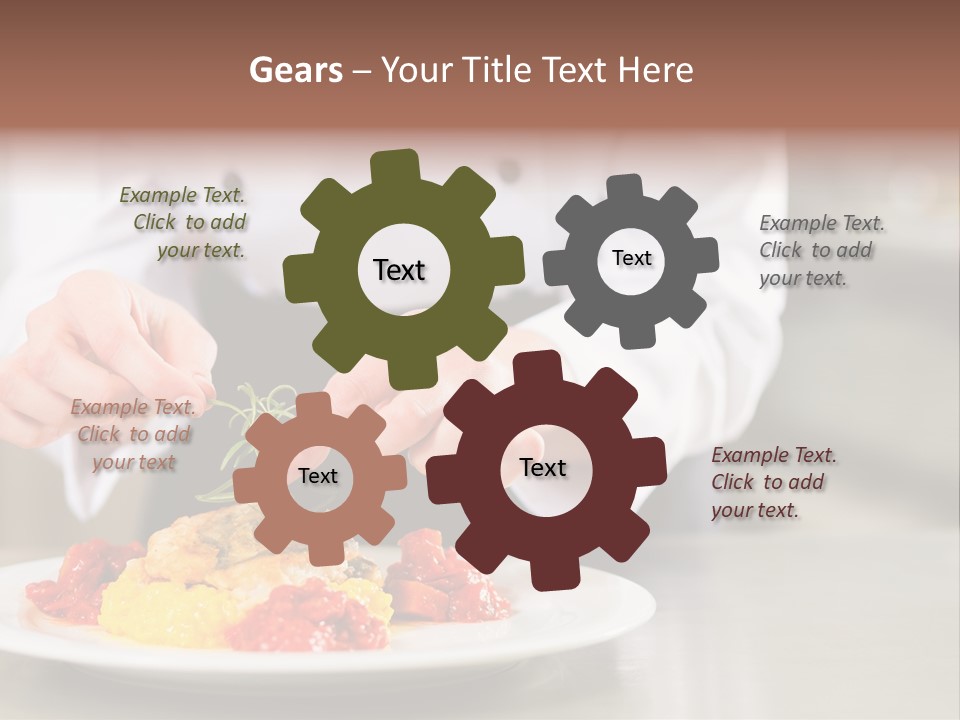 A Person In A Chef's Uniform Preparing Food On A Plate PowerPoint Template