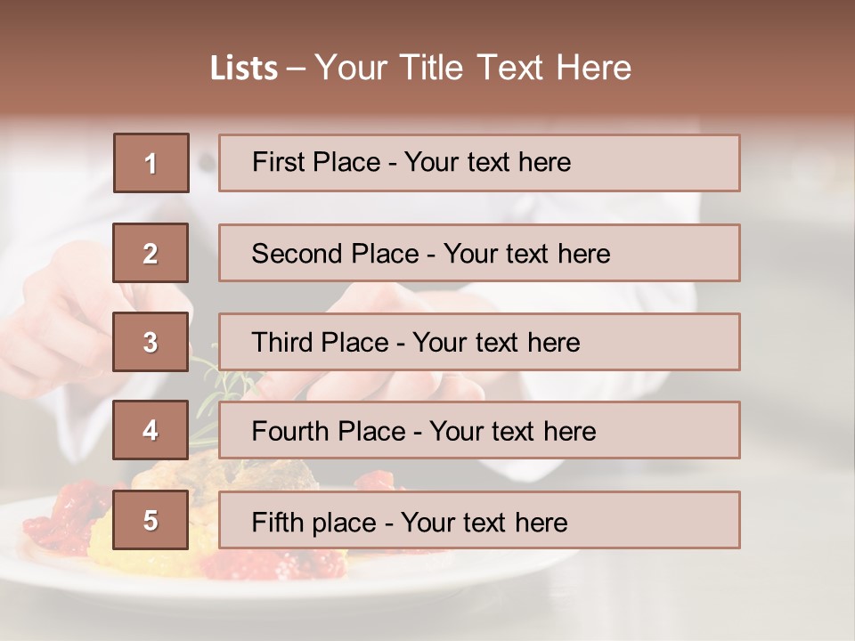 A Person In A Chef's Uniform Preparing Food On A Plate PowerPoint Template