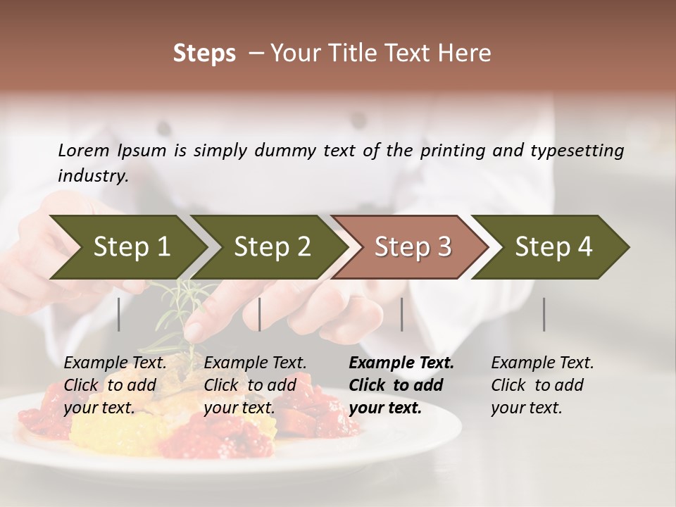 A Person In A Chef's Uniform Preparing Food On A Plate PowerPoint Template