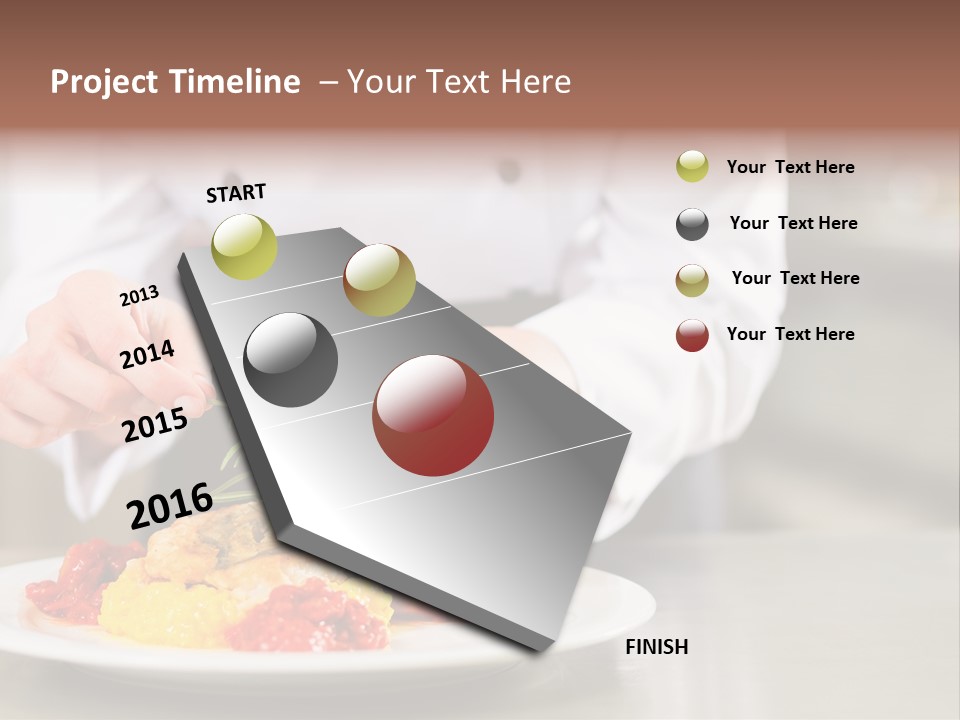 A Person In A Chef's Uniform Preparing Food On A Plate PowerPoint Template