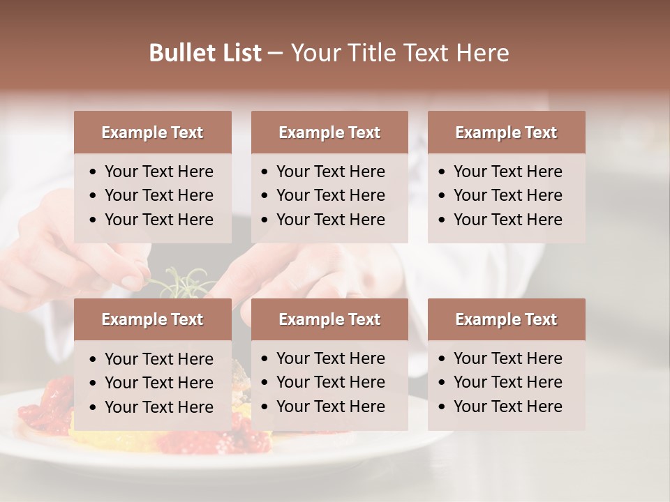 A Person In A Chef's Uniform Preparing Food On A Plate PowerPoint Template