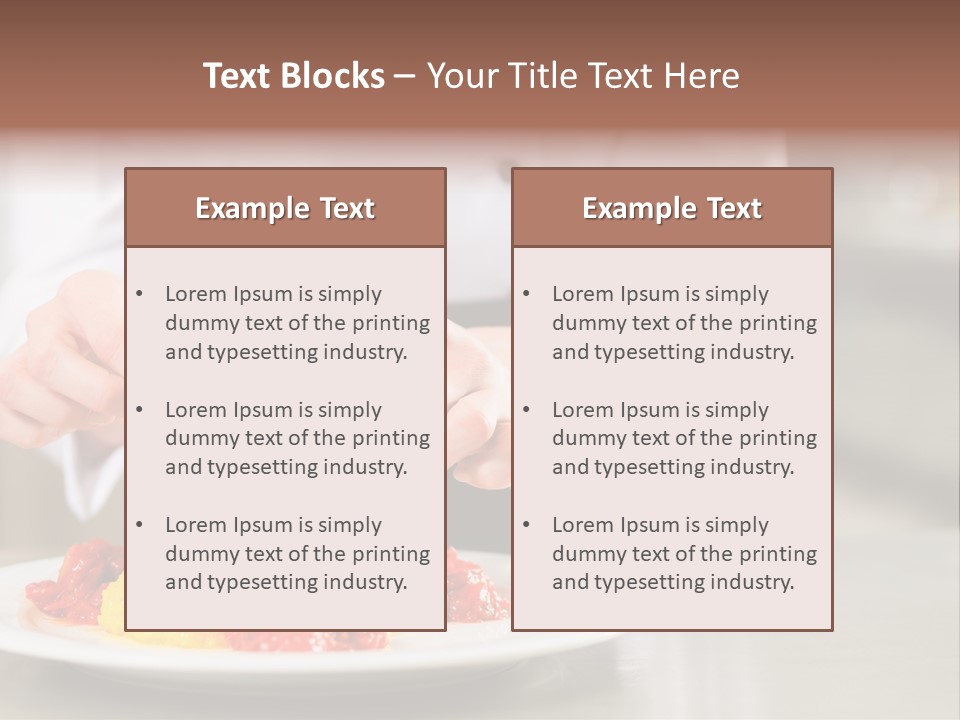 A Person In A Chef's Uniform Preparing Food On A Plate PowerPoint Template