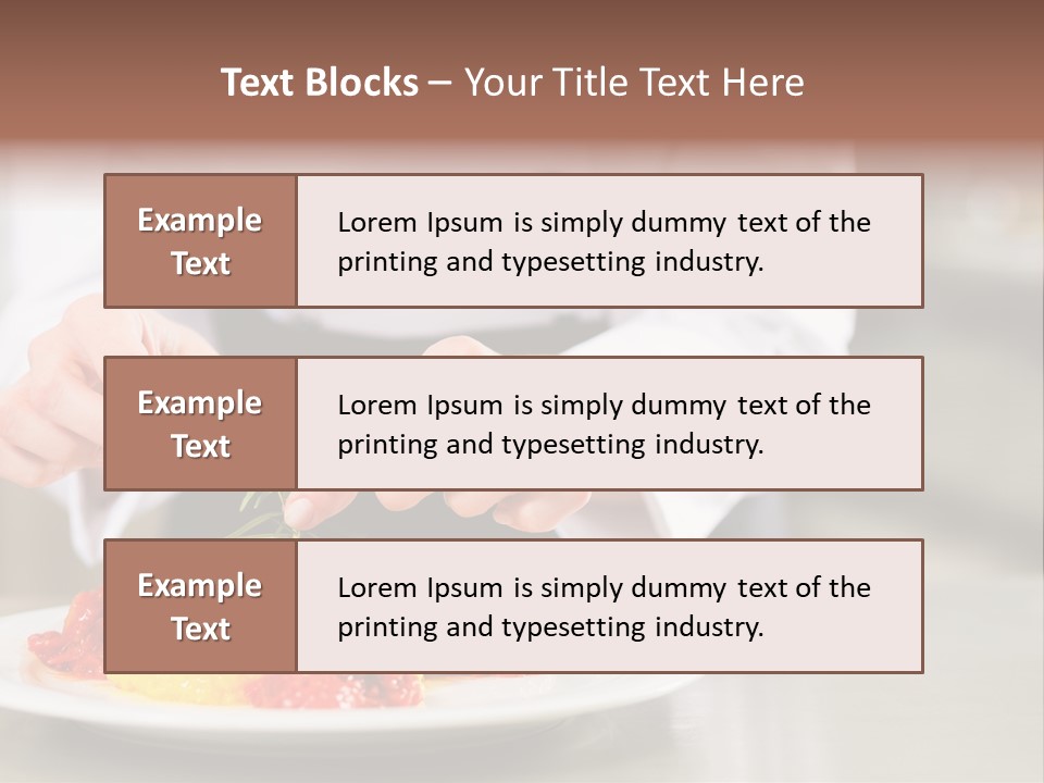 A Person In A Chef's Uniform Preparing Food On A Plate PowerPoint Template