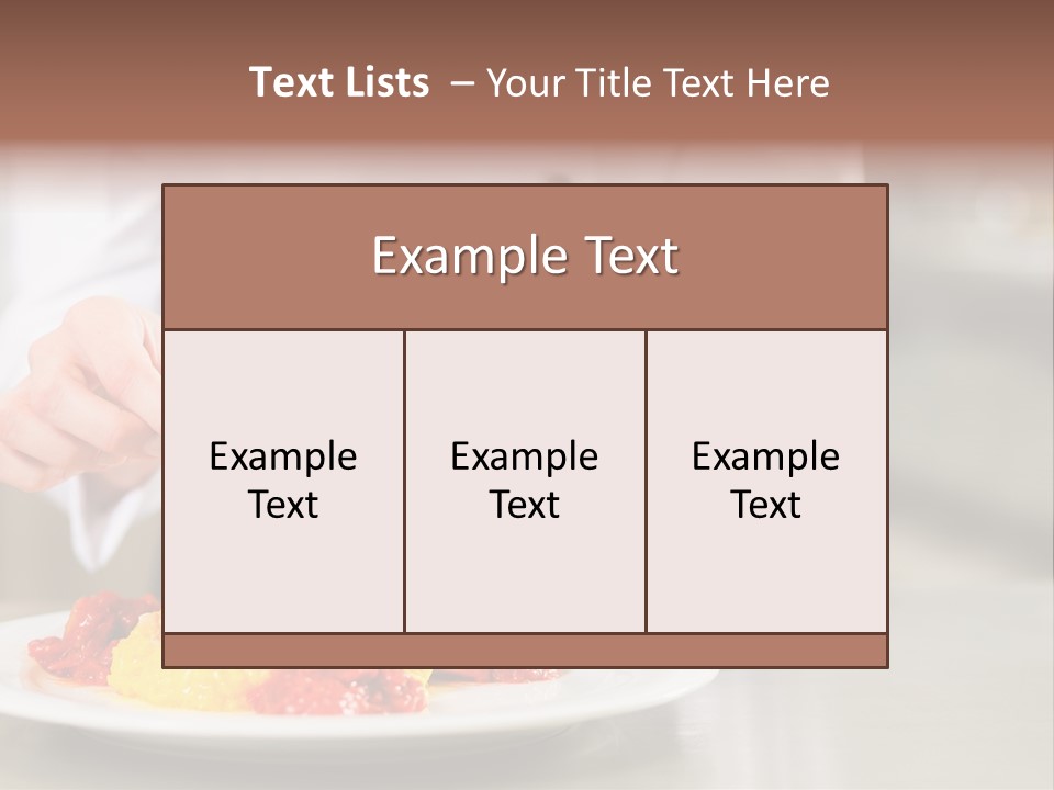 A Person In A Chef's Uniform Preparing Food On A Plate PowerPoint Template