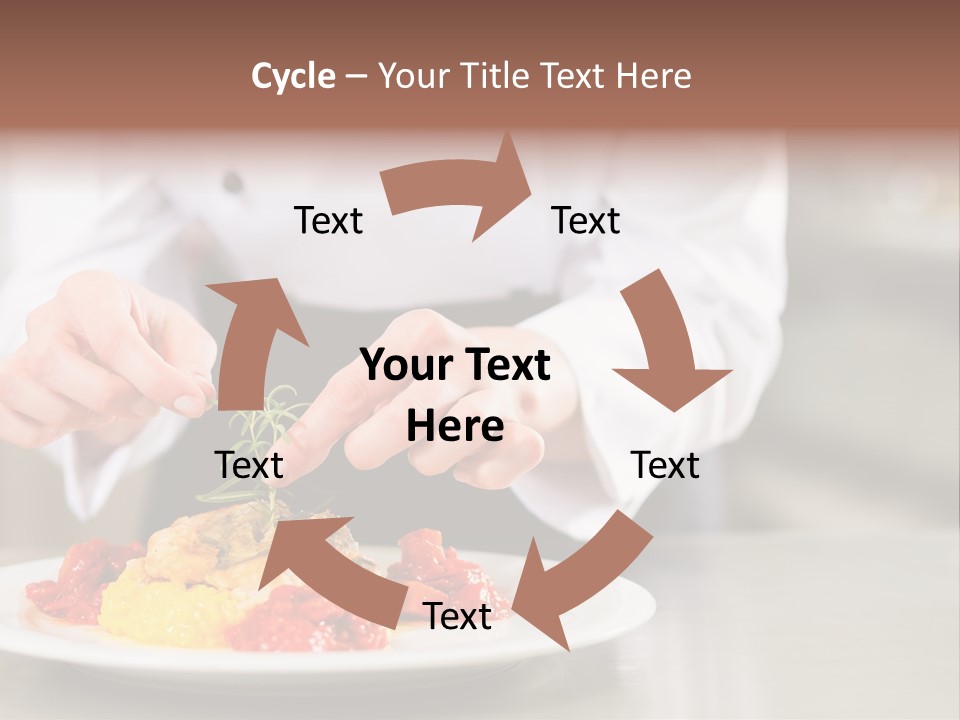 A Person In A Chef's Uniform Preparing Food On A Plate PowerPoint Template
