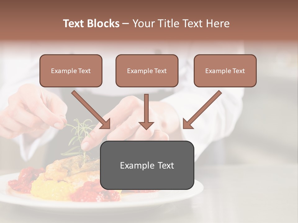 A Person In A Chef's Uniform Preparing Food On A Plate PowerPoint Template