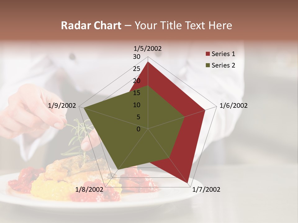 A Person In A Chef's Uniform Preparing Food On A Plate PowerPoint Template