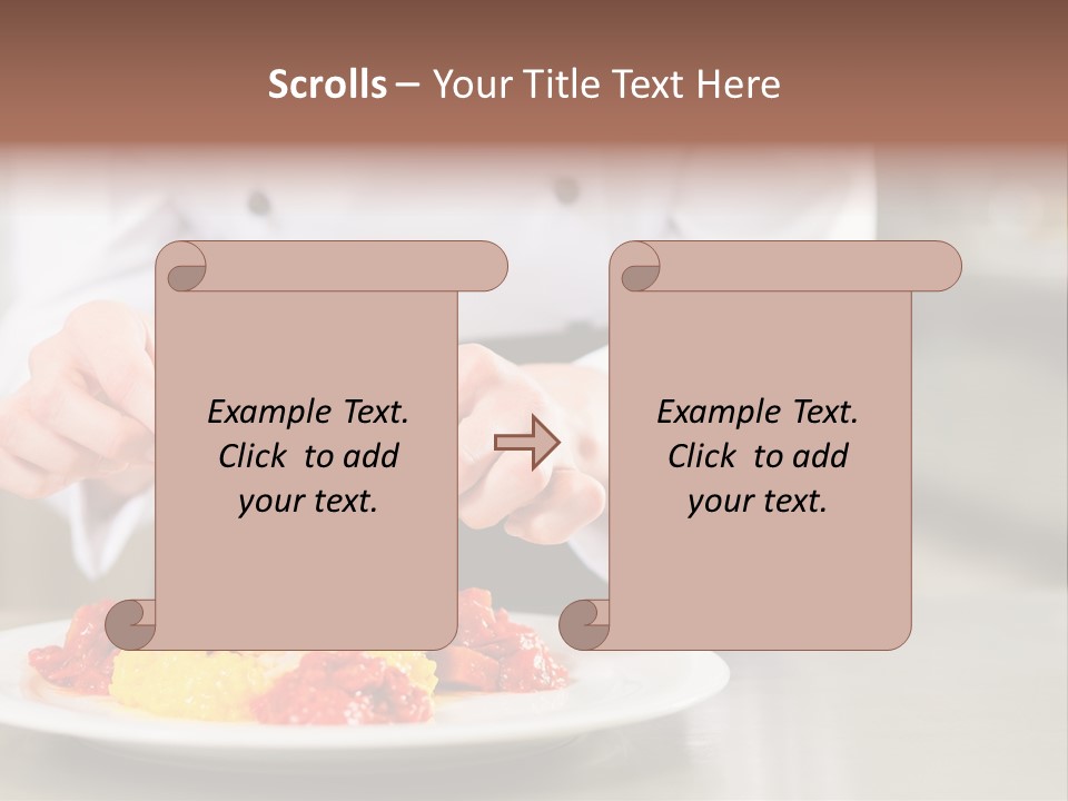 A Person In A Chef's Uniform Preparing Food On A Plate PowerPoint Template