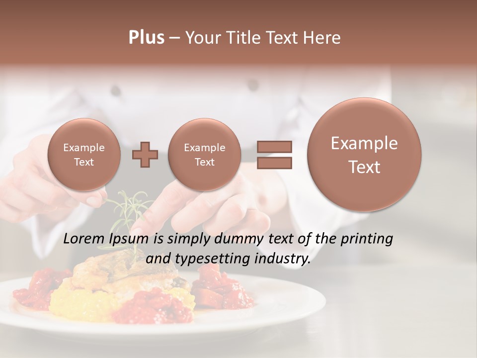 A Person In A Chef's Uniform Preparing Food On A Plate PowerPoint Template