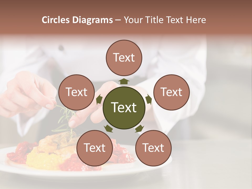 A Person In A Chef's Uniform Preparing Food On A Plate PowerPoint Template