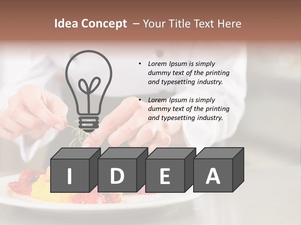 A Person In A Chef's Uniform Preparing Food On A Plate PowerPoint Template