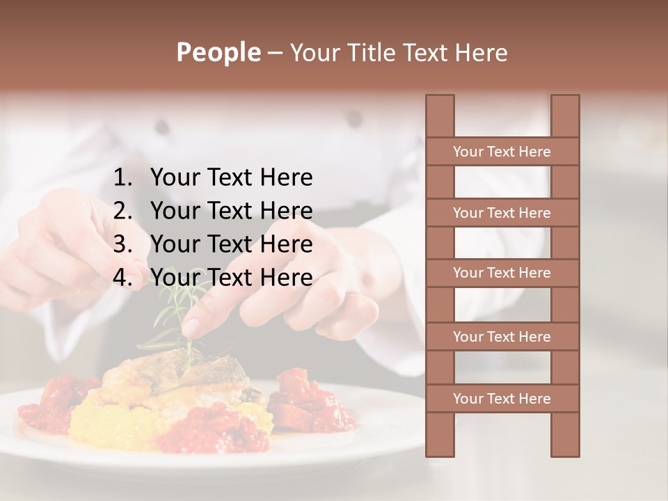 A Person In A Chef's Uniform Preparing Food On A Plate PowerPoint Template