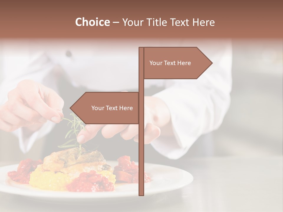 A Person In A Chef's Uniform Preparing Food On A Plate PowerPoint Template