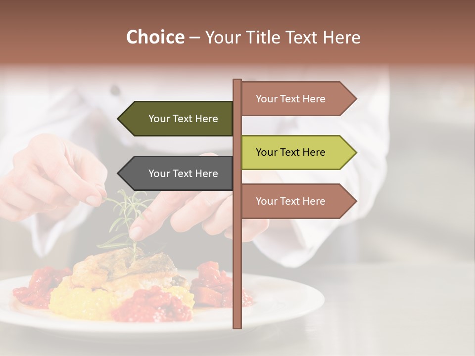 A Person In A Chef's Uniform Preparing Food On A Plate PowerPoint Template