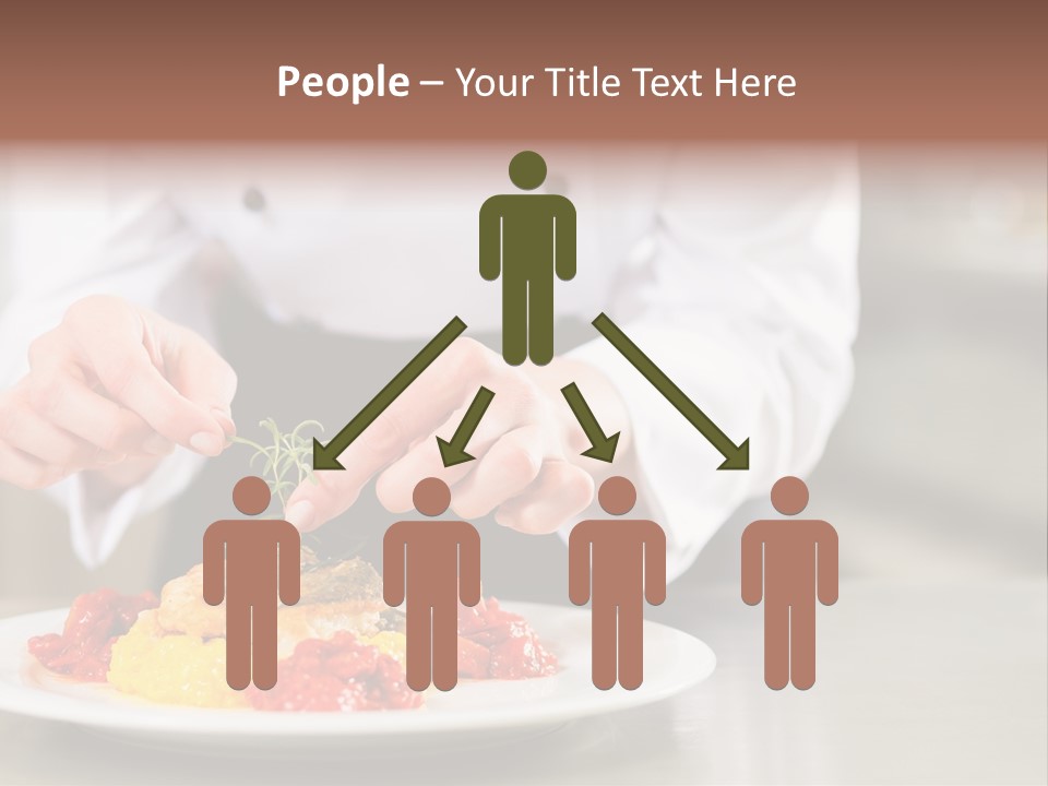 A Person In A Chef's Uniform Preparing Food On A Plate PowerPoint Template