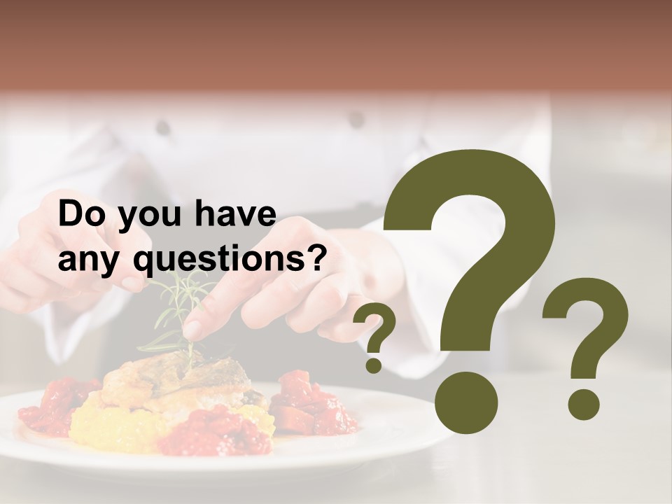 A Person In A Chef's Uniform Preparing Food On A Plate PowerPoint Template