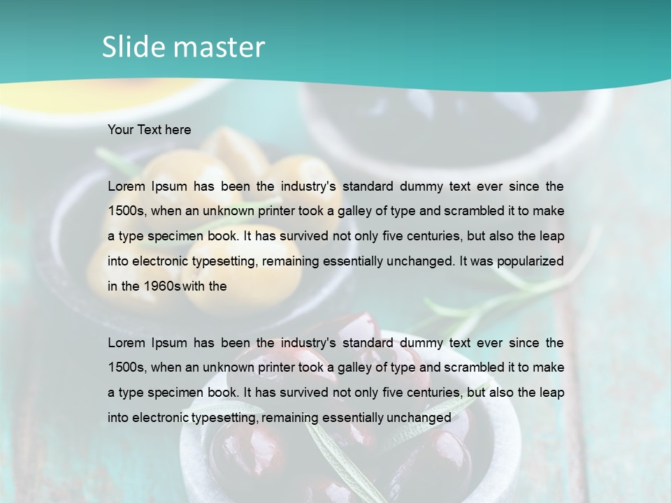 Fruits Greek Olives Appetizer PowerPoint Template