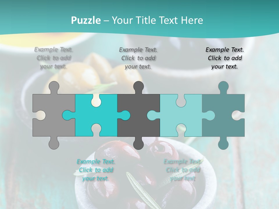 Fruits Greek Olives Appetizer PowerPoint Template