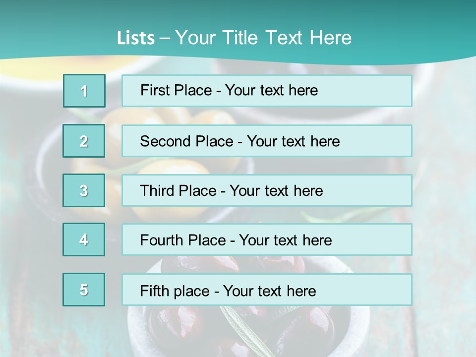 Fruits Greek Olives Appetizer PowerPoint Template