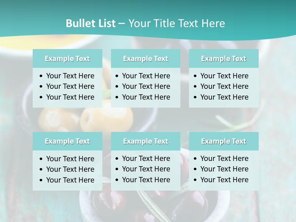 Fruits Greek Olives Appetizer PowerPoint Template