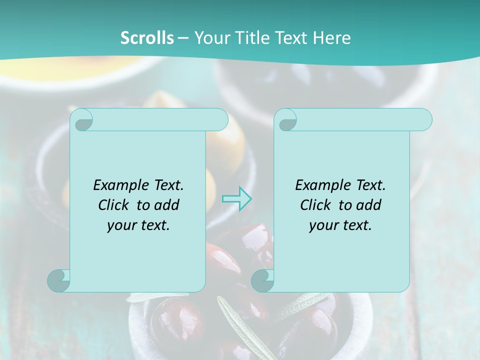 Fruits Greek Olives Appetizer PowerPoint Template