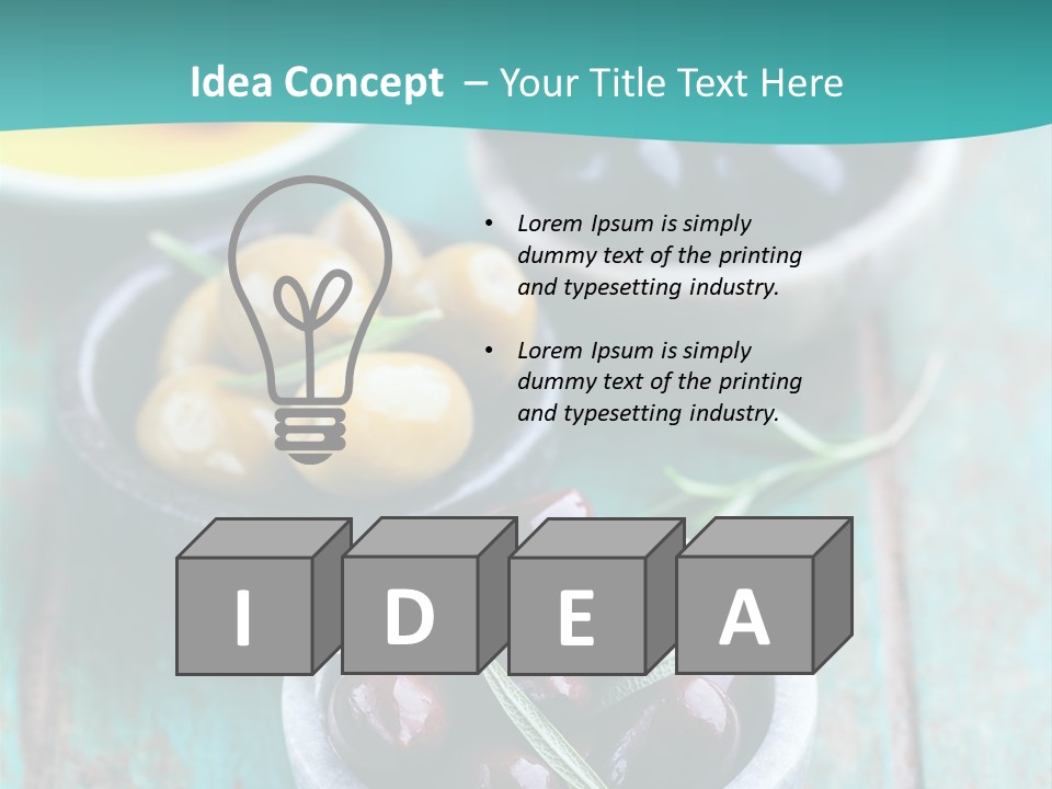 Fruits Greek Olives Appetizer PowerPoint Template