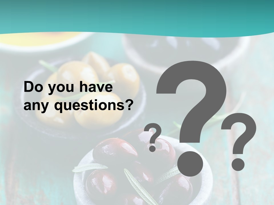 Fruits Greek Olives Appetizer PowerPoint Template