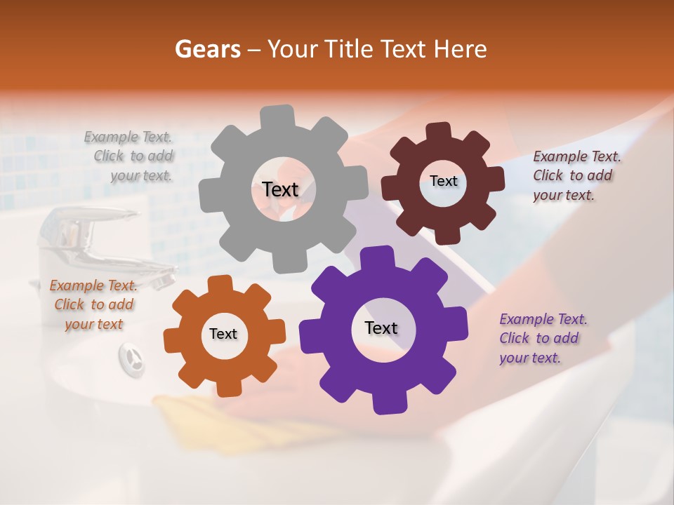 Tap Person Wash Basin PowerPoint Template