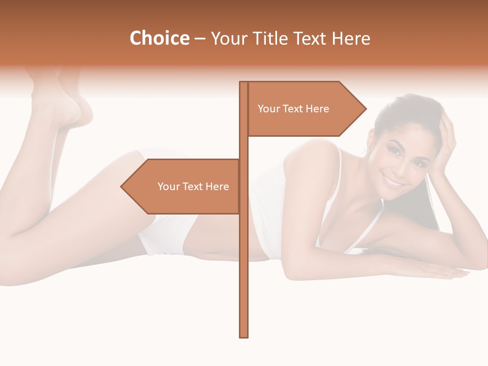 Brunette Lying Treatment PowerPoint Template