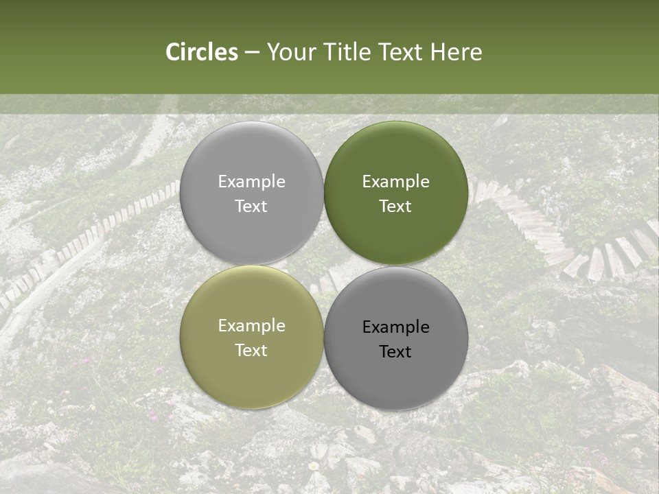 A Rocky Hillside With Stairs Leading Up To The Top Of It PowerPoint Template