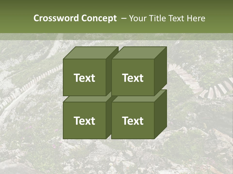 A Rocky Hillside With Stairs Leading Up To The Top Of It PowerPoint Template