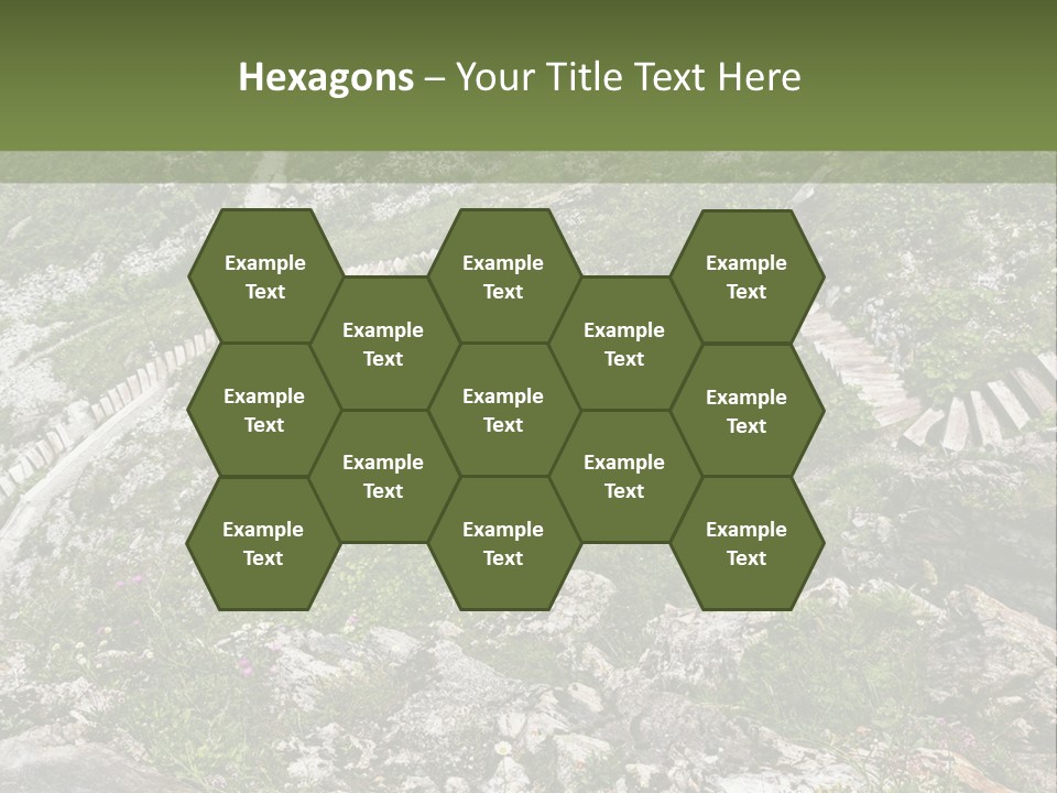 A Rocky Hillside With Stairs Leading Up To The Top Of It PowerPoint Template