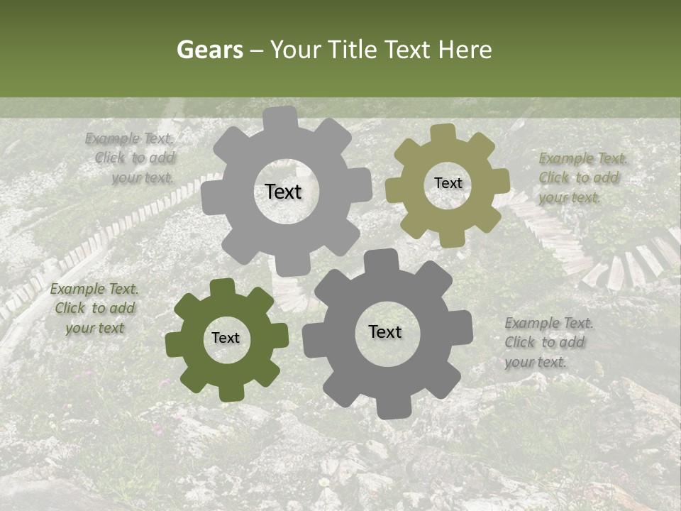 A Rocky Hillside With Stairs Leading Up To The Top Of It PowerPoint Template