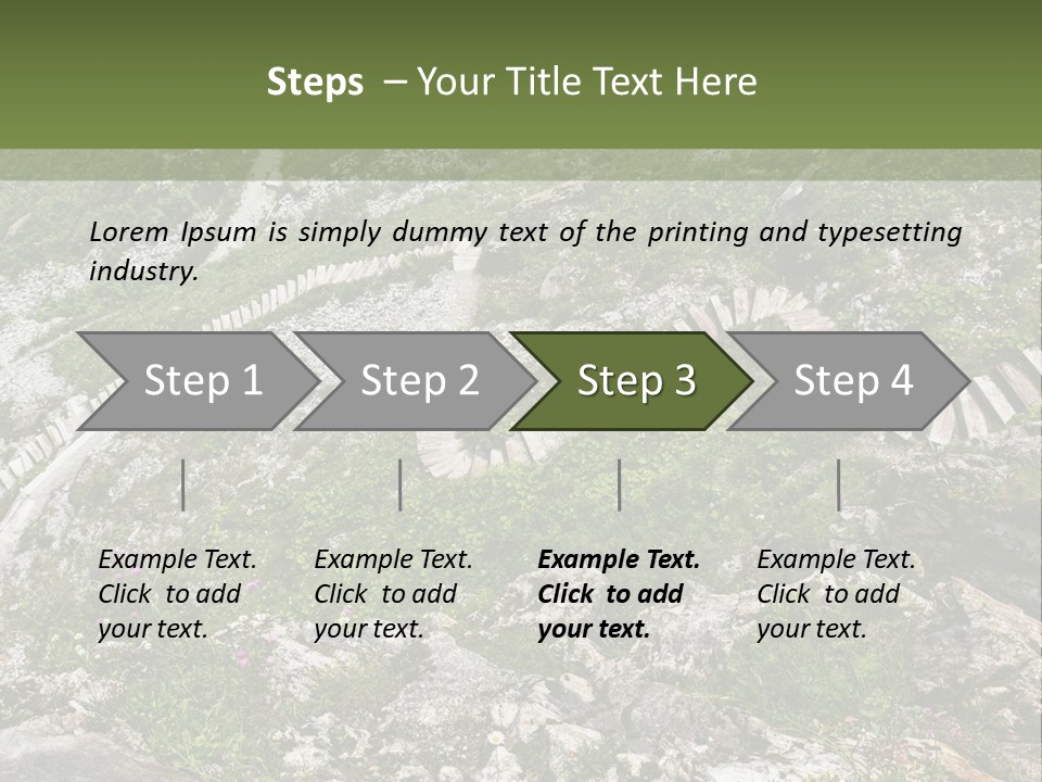 A Rocky Hillside With Stairs Leading Up To The Top Of It PowerPoint Template