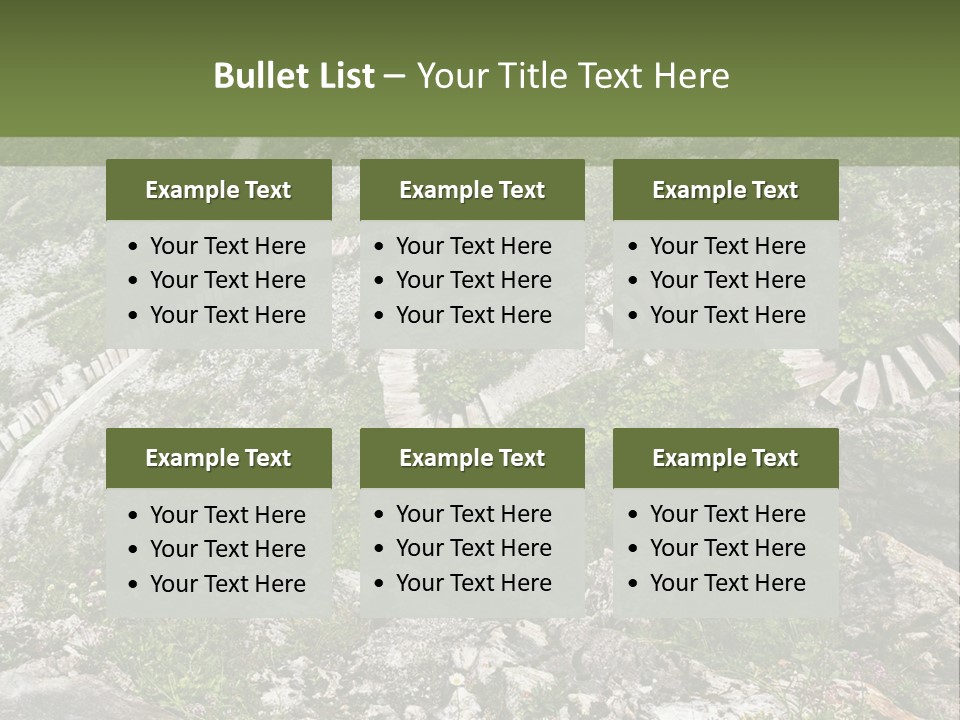 A Rocky Hillside With Stairs Leading Up To The Top Of It PowerPoint Template